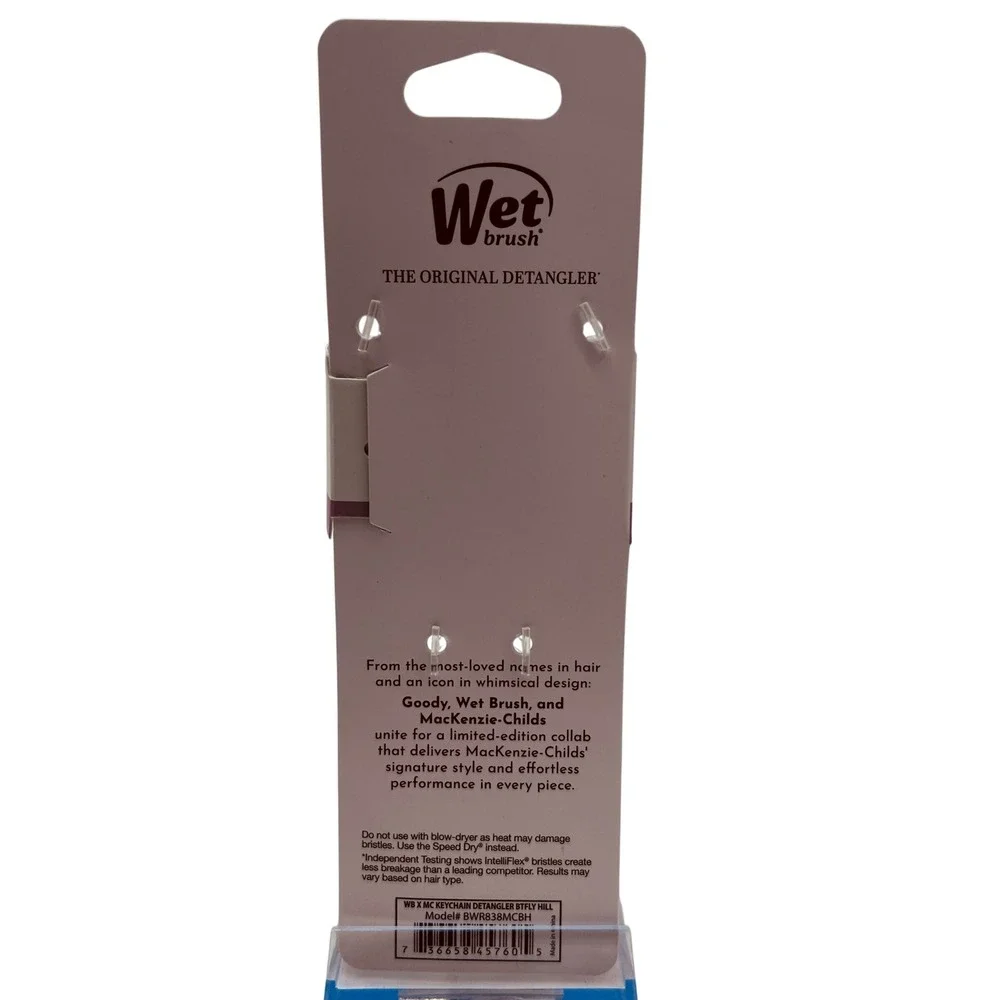 Wet Brush x MacKenzie-Childs Keychain Detangler Courtly Check Intelliflex NEW